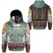 Load image into Gallery viewer, SW Boba Fett Carnival Suit Cosplay Custom Snood Hoodie
