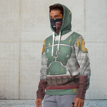 Load image into Gallery viewer, SW Boba Fett Carnival Suit Cosplay Custom Snood Hoodie
