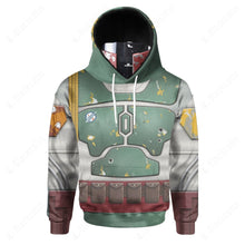 Load image into Gallery viewer, SW Boba Fett Carnival Suit Cosplay Custom Snood Hoodie
