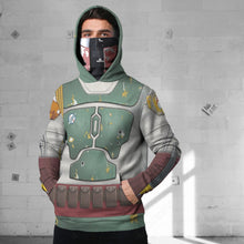 Load image into Gallery viewer, SW Boba Fett Carnival Suit Cosplay Custom Snood Hoodie
