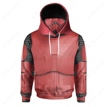 Load image into Gallery viewer, SW Der&#39;kal Red Stormtrooper Cosplay Custom Snood Hoodie
