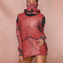 Load image into Gallery viewer, SW Der&#39;kal Red Stormtrooper Cosplay Custom Snood Hoodie
