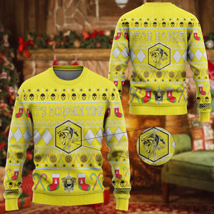 Mighty Morphin Ninjetti Yellow Ranger Custom Imitation Knitted Sweatshirt