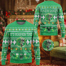 Load image into Gallery viewer, Mighty Morphin Ninjetti Green Ranger Custom Imitation Knitted Sweatshirt
