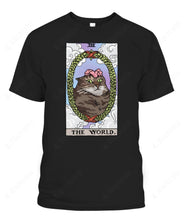 Load image into Gallery viewer, The World Tarot Flower Cat Graphic Apparel
