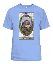 Load image into Gallery viewer, The World Tarot Flower Cat Graphic Apparel
