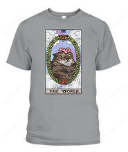 Load image into Gallery viewer, The World Tarot Flower Cat Graphic Apparel
