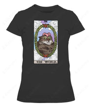 Load image into Gallery viewer, The World Tarot Flower Cat Graphic Apparel
