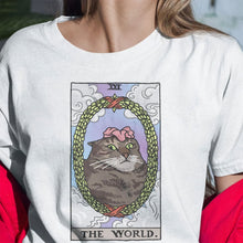 Load image into Gallery viewer, The World Tarot Flower Cat Women&#39;s Tee &amp; Unisex Tee
