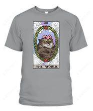 Load image into Gallery viewer, The World Tarot Flower Cat Women&#39;s Tee &amp; Unisex Tee
