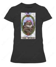 Load image into Gallery viewer, The World Tarot Flower Cat Women&#39;s Tee &amp; Unisex Tee
