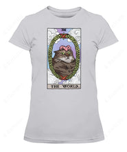 Load image into Gallery viewer, The World Tarot Flower Cat Women&#39;s Tee &amp; Unisex Tee
