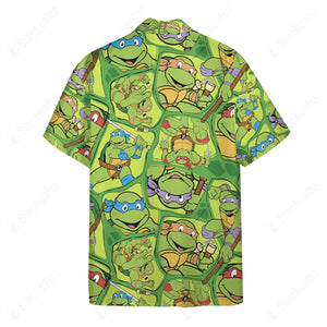 TMNT Pattern Custom Button Shirt