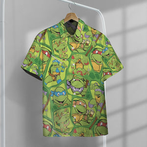 TMNT Pattern Custom Button Shirt