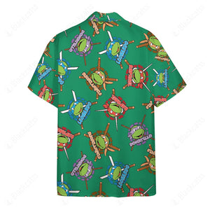 TMNT Pattern Custom Button Shirt