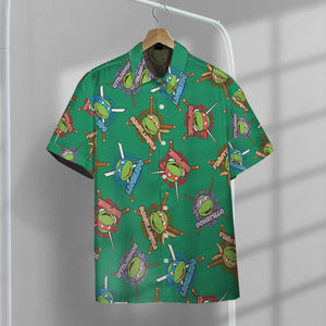 TMNT Pattern Custom Button Shirt