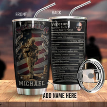 Load image into Gallery viewer, Veteran Nutrition Facts Personalized Tumbler
