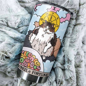 Wheel of Fortune Tarot Cat Custom Tumbler