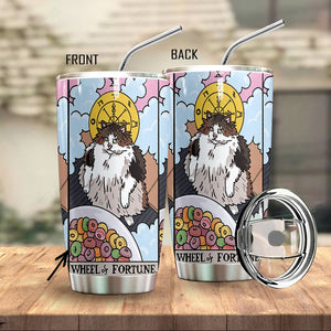 Wheel of Fortune Tarot Cat Custom Tumbler