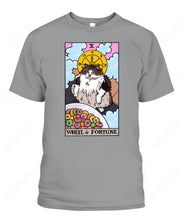 Load image into Gallery viewer, Wheel of Fortune Tarot Cat Women&#39;s Tee &amp; Unisex Tee
