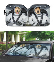 Load image into Gallery viewer, Yellow Labrador Retriever SpaceX Custom Car Auto Sunshade
