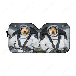 Yellow Labrador Retriever SpaceX Custom Car Auto Sunshade